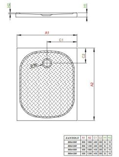 Душевой поддон Radaway Zantos F 100x90