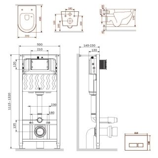Комплект унитаза с инсталляцией AM.PM Like IS47051.801900 сиденье микролифт