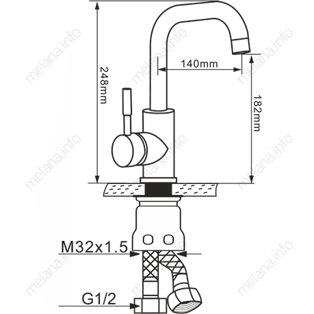 Смеситель для кухни Melana MELANA-F6102 сатин