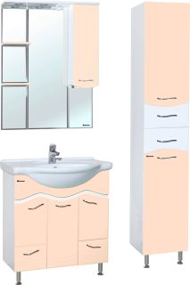 Зеркало-шкаф с подсветкой Bellezza Мари 75см правый бежевый 00000001159