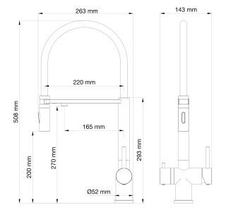 Смеситель для кухни Wonzon & Woghand WW-88458009-BN с гибким изливом и подключением фильтра брашированный никель