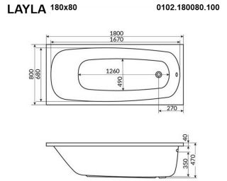 Гидромассажная ванна Whitecross Layla 0102.180080.100.RELAX.GL 180x80см Relax золото