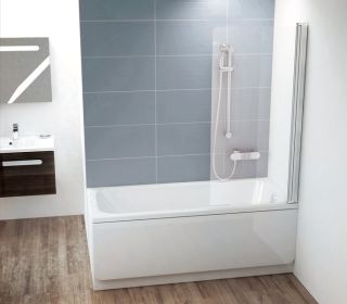 Шторка на ванну Ravak Chrome CVS1-80 R 7QR40C00Z1 Transparent профиль хром правый