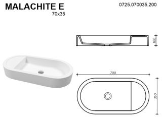 Раковина Whitecross Malachite E 0725.070035.200 70см белый матовый