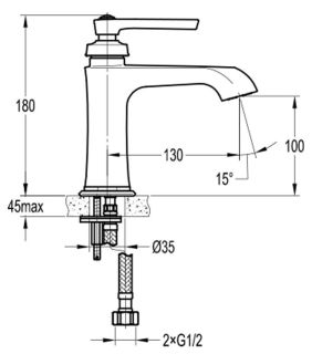 Смеситель для раковины Swedbe Terracotta 2500 Терракота