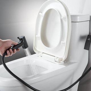 Гигиенический душ со смесителем Rose R1505H-1 чёрный матовый