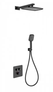 Душевой комплект Wonzon & Woghand WW-B4003-MB с термостатом чёрный матовый
