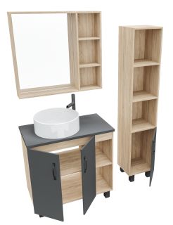 Тумба напольная Grossman "ФЛАЙ-100 см" дуб сонома/серая