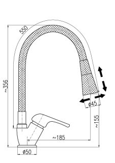 Смеситель для кухни Rav Slezak Sazava SA006.5/13S хром белый