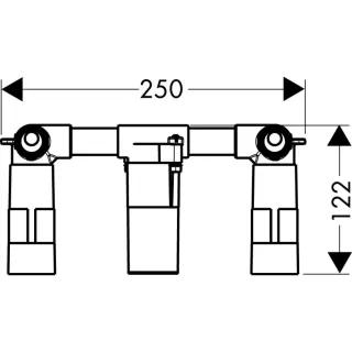 Скрытая часть Hansgrohe 18113180 для смесителя для раковины на 3 отверстия