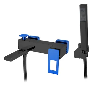 Смеситель для ванны Boheme Q 143-BUW чёрный/синий