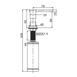 Дозатор для кухонной мойки Gappo G404-6 300 мл золото