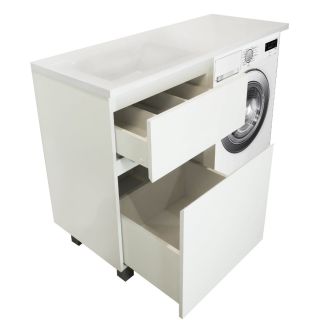 Напольная тумба с раковиной Эстет Dallas Luxe ФР-00002519 Л 140см два ящика белый