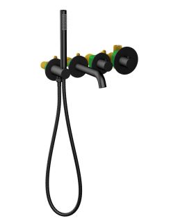 Смеситель встраиваемый для ванны с душем Timo Saona 2324/03YSM с термостатом чёрный