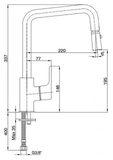 Смеситель для кухни E.C.A. Luna 102118049EX хром