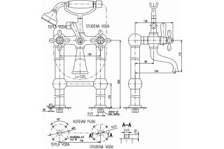 Смеситель для ванны Rav Slezak Morava Retro MK350.5/2CMAT черный