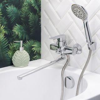 Смеситель для ванны с душем BOOU B8215-18F хром