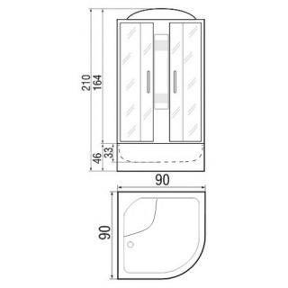 Душевая кабина RIVER NARA LIGHT 90/46 МТ