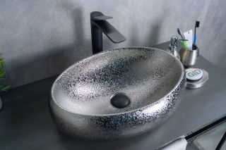 Раковина Gid 9030s 52235 накладная хром 48x34x15