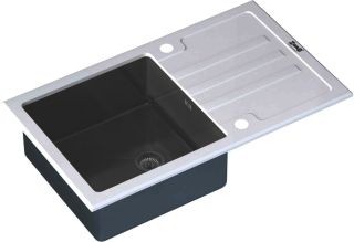 Мойка кухонная Zorg Inox Glass GL-7851-WHITE-GRAFIT