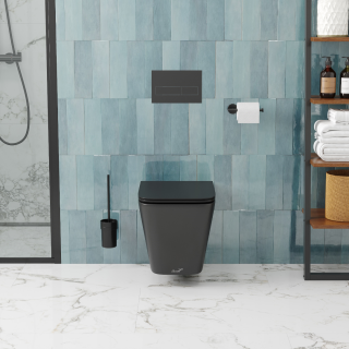 Подвесной унитаз Cerutti SPA Maiella Aria MB CT9163 безободковый чёрный матовый