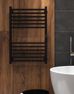 Полотенцесушитель электрический Indigo Attic LСLATCE80-50BRRt с таймером 80x50 см чёрный муар