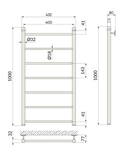 Полотенцесушитель водяной Indigo Line LLW100-40 100x40 см хром