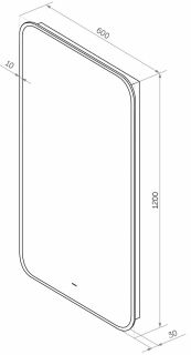 Зеркало с подсветкой Art&Max Siena 60x120см AM-Sie-600-1200-DS-F