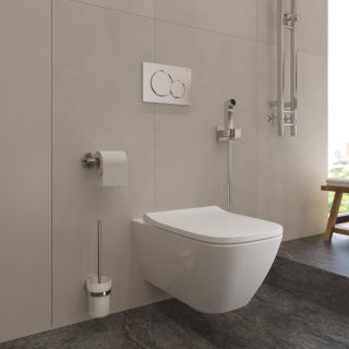 Унитаз подвесной SMYLE SQUARE безободковый с сиденьем микролифт, быстросъемное (500.683.01.1)