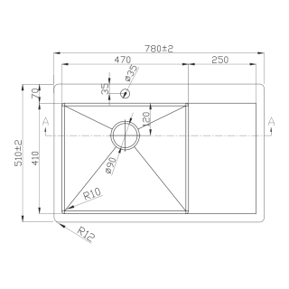 Мойка D7851H-L Melana ProfLine 3,0/220 левая сатин