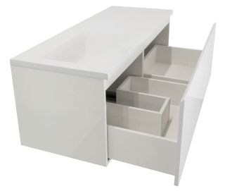 Подвесная тумба под раковину Эстет Dallas Luxe ФР-00002294 Л/П 115см длинный ящик белый