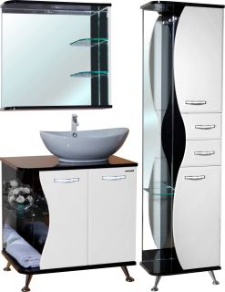 Тумба под раковину Bellezza Рио 70см правая белый/чёрный 00000007194