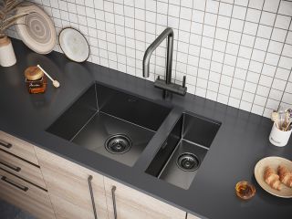 Мойка кухонная Paulmark Klein PM202344-GM воронёная сталь