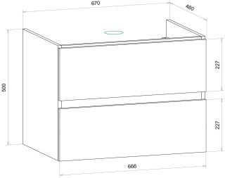 Подвесная тумба под раковину Art&Max Techno 70см монти мрамор AM-Techno-700-2C-SO-MR960