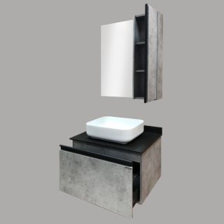 Comforty Зеркало-шкаф "Эдинбург-75" бетон светлый