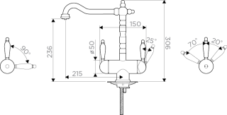 Смеситель для кухни Omoikiri Amagasaki-WH