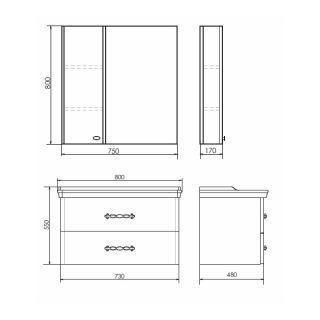 Comforty Тумба-умывальник "Неаполь-80" белый глянец с раковиной 50180
