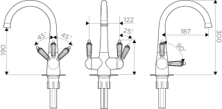 Смеситель для кухни Omoikiri Okinawa-RG-BL