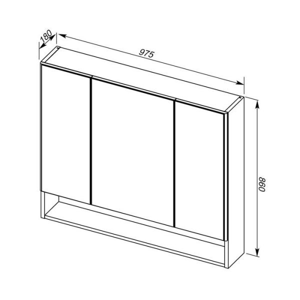 Зеркало-шкаф Aquanet Виго 100 сине-серый