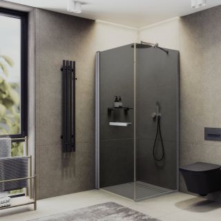 Душевой уголок MaybahGlass MGY-1321-5 90x90см хром матовый/графит