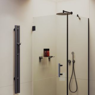 Душевой уголок MaybahGlass MGY-1304-6 100x100см чёрный/прозрачный