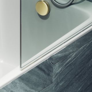 Шторка на ванну MaybahGlass MGV-770-3 50см золото