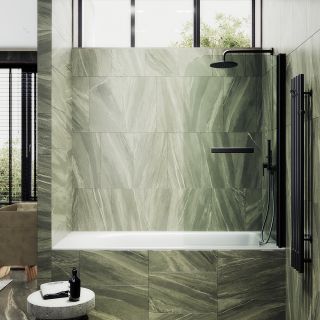 Шторка на ванну MaybahGlass MGV-764-6 40см чёрный