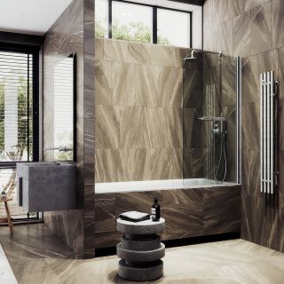 Шторка на ванну MaybahGlass MGV-764-5 40см хром матовый