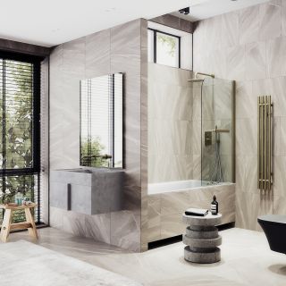 Шторка на ванну MaybahGlass MGV-776-2 60см бронза