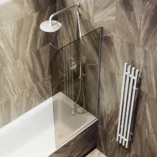 Шторка на ванну MaybahGlass MGV-147-5у 64см хром матовый