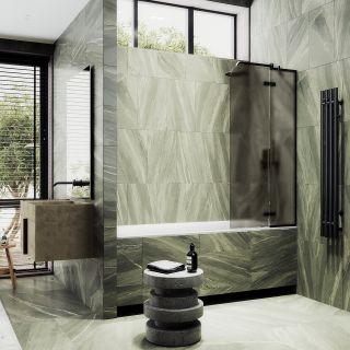 Шторка на ванну MaybahGlass MGV-658-6 69см чёрный