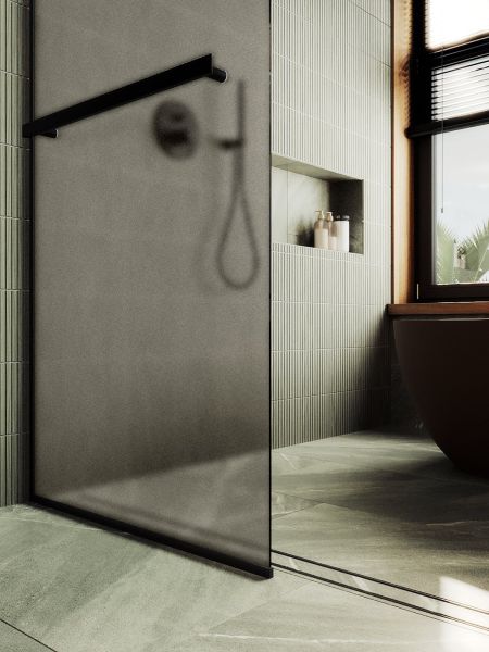 Душевая перегородка MaybahGlass MGD-728-6у 79см чёрный