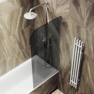 Шторка на ванну MaybahGlass MGV-252-5у 30см хром матовый