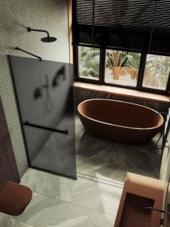 Душевая перегородка MaybahGlass MGD-730-6у 79см чёрный